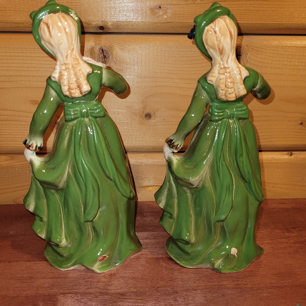 VTG Victorian Dancing Lady in Irish Green Dress Porcelain Figurine St Patrick's - Picture 4 of 12